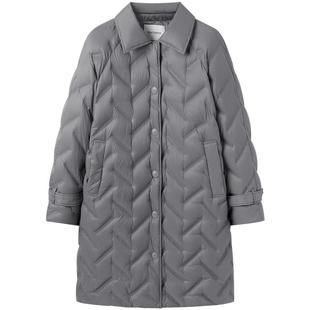 太平鸟女装冬季款中长款衬衫羽绒服A1ACE4231