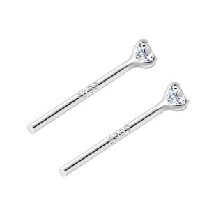 999纯银钻石耳钉女超闪养耳洞耳棒高级感耳骨钉睡觉免摘耳环耳饰