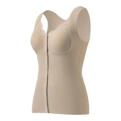 前开扣保暖背心女带胸垫