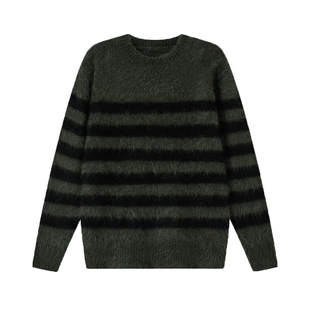 UNICA HOMME/明星同款_慵懒风设计感海魂毛衫_马海毛拉毛毛衣男