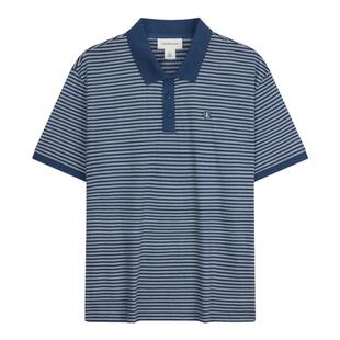 【父亲节礼物】【纯棉透气】CK Jeans26夏男刺绣条纹短袖T恤POLO