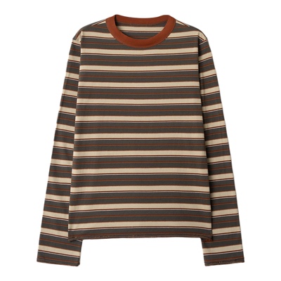 多彩加厚撞色条纹百搭长袖