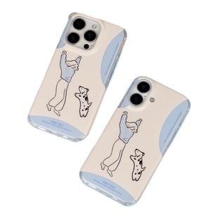 CARECASE 小狗共舞四角挂绳手机壳 适用于苹果iPhone17 16 15 14 Pro Max 原创设计 可爱卡通 挂绳组合磁吸