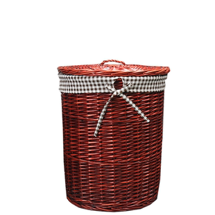 收纳筐脏衣篮藤编火锅店衣服收纳筐带盖脏衣篓杂物玩具筐柳编篮子