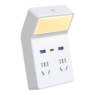 智能声控小夜灯语音控制卧室睡眠床头台灯新款插电式多功能插座灯