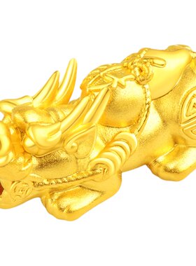老庙黄金足金转运珠串珠招财貔貅黑玛瑙手串情侣款送礼特价款