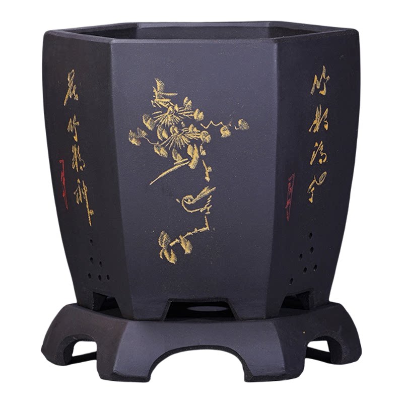 精品紫砂花盆大口径兰花盆君子兰盆景盆室内大号兰花育苗陶瓷花盆