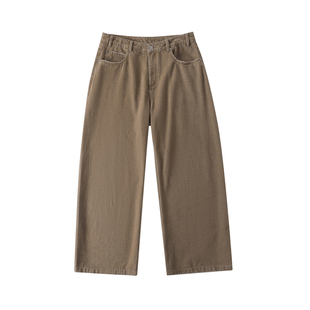 LR MADE 26SS 复古棕灰洗水色 做旧磨破 微弯刀宽松直筒牛仔长裤