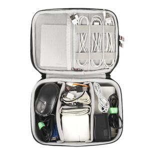 BUBM数码收纳包硬壳大容量桌面收纳整理盒可装充电宝充电头数据线电子配件移动硬盘U盘U盾笔记本电源配件包