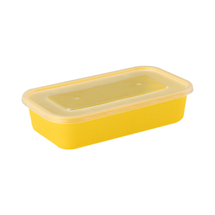 加厚彩色日式一次性打包盒长方形塑料快餐饭盒外卖便当小碗菜带盖