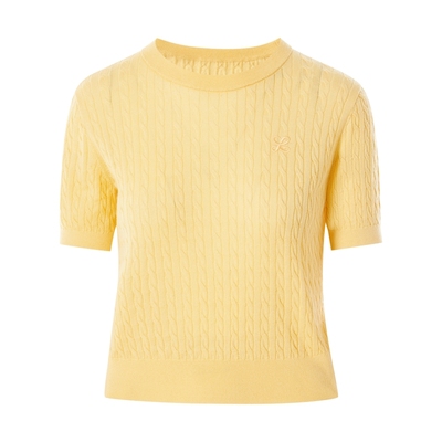 朗姿集团LIME莱茵简约圆领罗纹收口云感羊毛真丝混纺纱套头衫