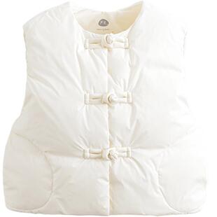 马克珍妮法式优雅 女童新中式三防红色羽绒服马甲宝宝冬装231758