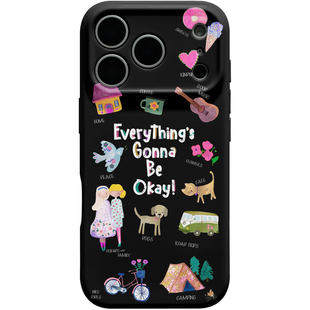 原创ins一切都会好的可爱小狗适用iphone17promax磁吸手机壳苹果16pro高级黑色15创意14全包黑框磨砂13保护套