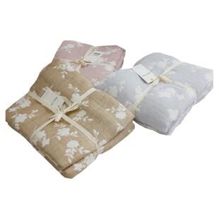 外贸出口双层纯棉纱布立体提花绗缝双人被子夏季盖毯全棉夹棉床盖