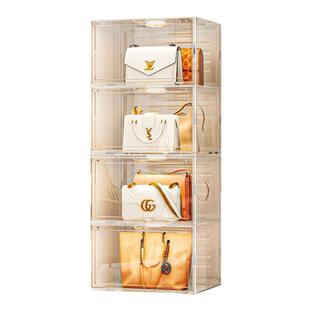 包包收纳神器家用衣柜存放防尘整理置物架奢侈品存放透明盒展示柜