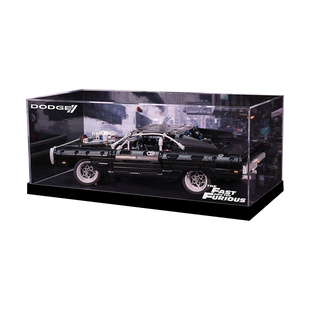 适用乐高道奇战马展示盒 42111防尘罩速度与激情收纳盒子灯饰灯光