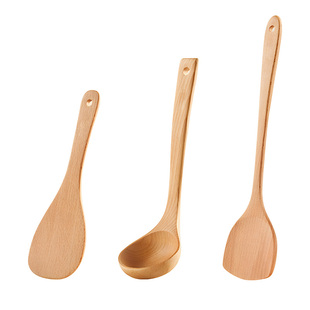 锅铲榉木铲子炒菜抗菌家用不粘锅专用炒勺饭勺汤勺耐高温勺子套装