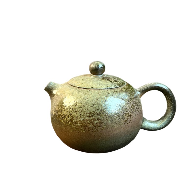 坭兴陶柴烧茶壶汉瓦壶手工自然落灰化彩泡茶功夫茶具原矿陶