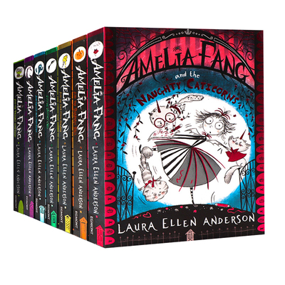 现货阿米莉亚·芳科幻冒险系列7册 小吸血鬼英文原版 Amelia Fang and the Naughty Caticorns 英语章节桥梁漫画书 青少年趣味读物
