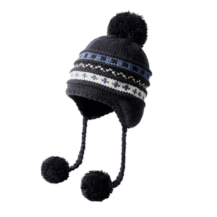 费尔岛针织毛线帽女秋冬加绒加厚保暖帽子东北防寒骑车护耳雷锋帽