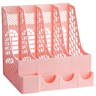 书架桌面文件框儿童书立架文件夹a4文件收纳筐书立档案盒资料置物架文件架文件栏办公室办公桌放试卷收纳架子