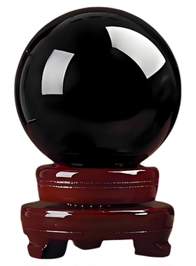 九华山直发天然黑曜石水晶球平安僻邪防小人办公室家居职场小摆件