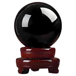 九华山直发天然黑曜石水晶球平安僻邪防小人办公室家居职场小摆件