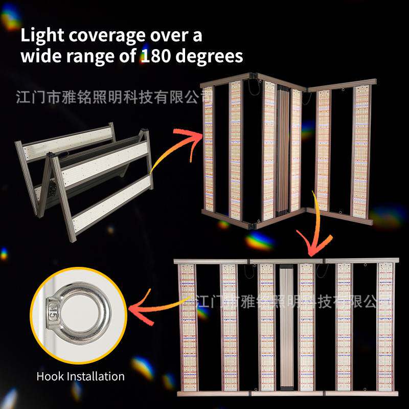 新款加宽大灯板植物生长灯1600W两路调光UV IR 660nm全光谱植物灯