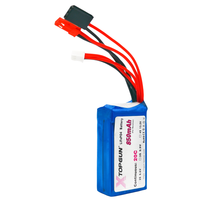 TOPGUN磷酸铁锂电池life 2S接收机电池  850mAh 6.6V海模帆船电池