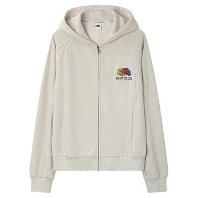 「鲜果布衣·新品上市」春季男女纯棉潮流拼接连帽拉链卫衣外套