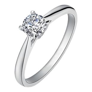 蒂芙星钻18K金培育钻石河南人工人造钻石卡家经典四爪1895婚戒