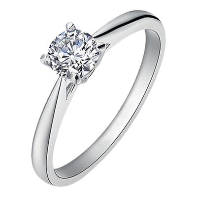 蒂芙星钻18K金培育钻石河南人工人造钻石卡家经典四爪1895婚戒