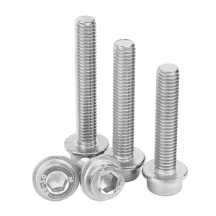 304不锈钢圆柱头内六角法兰螺丝带垫带齿法兰边防滑螺栓M5M6M8M10