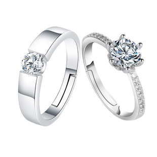 结婚戒指仿真婚戒婚礼仪式现场用钻戒一对情侣对戒活口替代道具
