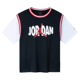 Jordan乔丹儿童装男童篮球运动T恤大小童假两件上衣短袖JD2322033