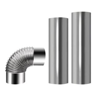 吸抽油烟机排烟管304不锈钢烟道管180mm厨房烟灶金属管静音排风管