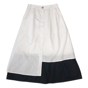 Punkhoo 夏季新款日系小众设计感拼接半身裙女中长款a字伞裙裙子