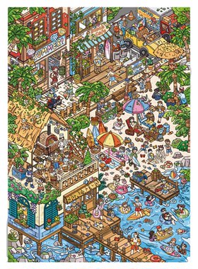 布吉岛造景贴纸米饼文创3.0系列
