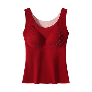 芬腾本命年大红色保暖背心女2026马年本命年结婚保暖内衣套装冬季