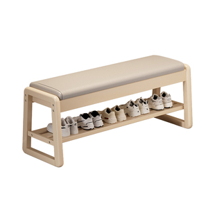 实木换鞋凳门口家用储物进门可坐鞋柜小尺寸入户奶油风玄关穿鞋凳