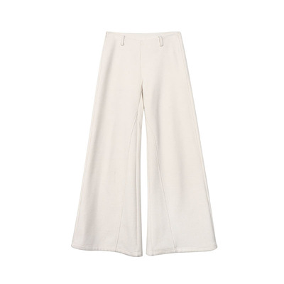 '遛弯神裤'超暖一条过冬!高D复合银狐绒微喇垂感休闲裤白色裤子女