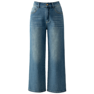 显瘦显高直筒牛仔裤女2026新款春季小个子裤子高腰烟管裤九分裤