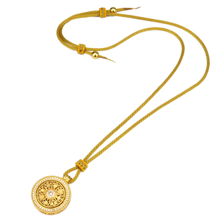 DIY手工编织绳金色编绳项链吊坠挂绳男女儿童可穿八宝罗盘黄金锁