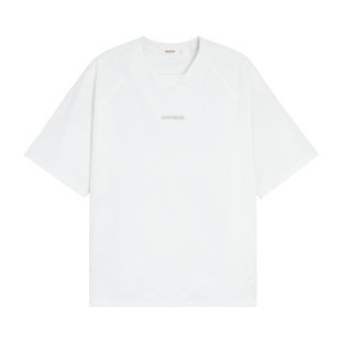 BODYDREAM不规则领口TEE 华夫格运动T恤男弹力休闲短袖/下摆抽绳
