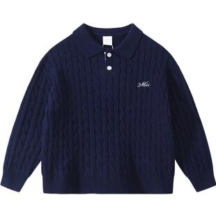 植木 儿童毛衣2026春季新款男童老钱风针织衫女童绞花毛衣童装