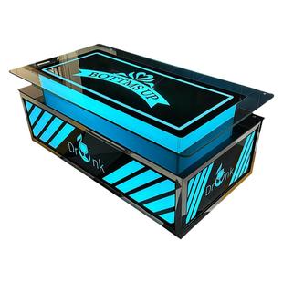 KTV玻璃茶几双层金属专用发光不锈钢岩板大理石钢化玻璃茶几