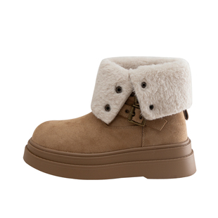 厚底加绒加厚雪地靴女款2025新款冬季防水防滑两穿靴子保暖棉鞋子