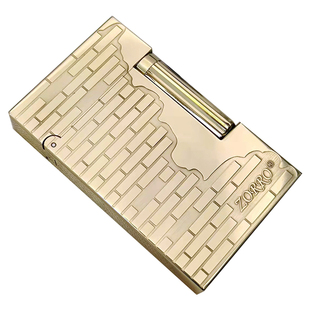 佐罗黄铜纯铜朗声侧滑叮音钢音砂轮煤油打火机复古收藏礼品ZL6