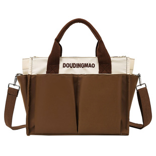 手提妈咪包单肩包宝妈带娃外出轻便斜挎包简约休闲母婴包大容量
