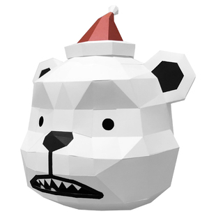 年会熊头套动物头盔网红可爱小白熊猫海贼王周边cos贝波面具diy